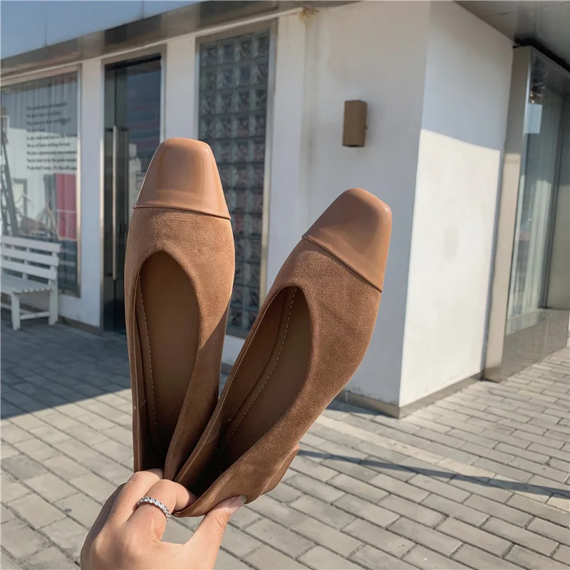 

Elegant Boat Shoe Square Toe Women Shallow Mouth Female Footwear Low Heels Autumn Modis Casual Sneaker New Dress Round Fall