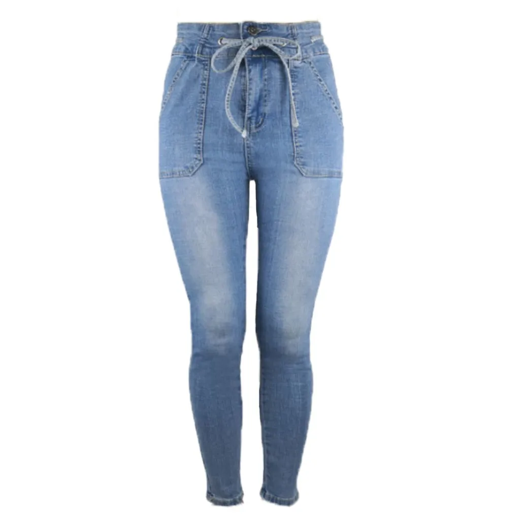 Женские зимние джинсы с высокой талией женские эластичным поясом 2019 тонкие