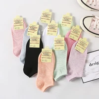 summer women cotton invisible boat socks candy color hiphop low cut socks