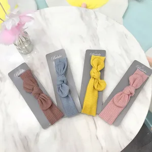 Детская Хлопковая повязка на голову, с бантом