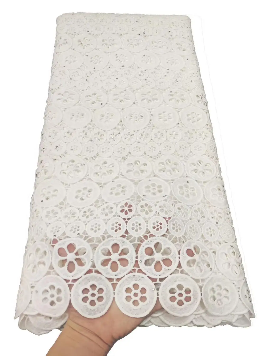 Новейшее Африканское гипюровое кружево, Африканский шнур, кружевная ткань высокого качества, нигерийское водорастворимое кружево, ткань для женщин, вечернее платье - Цвет: as picture