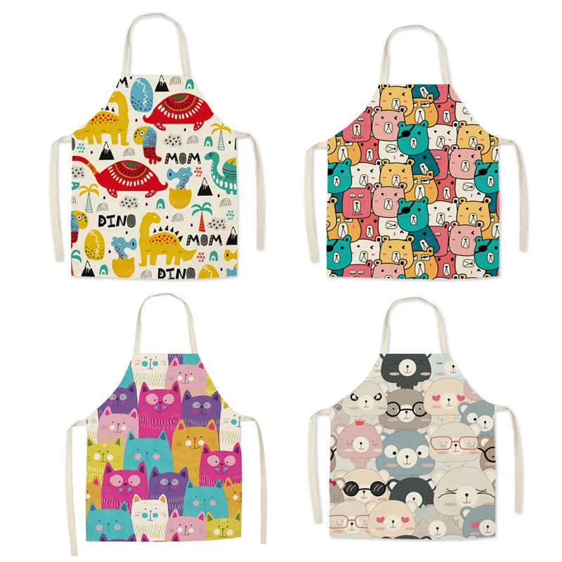 Водонепроницаемый и маслостойкий фартук с креативным мультяшным принтом