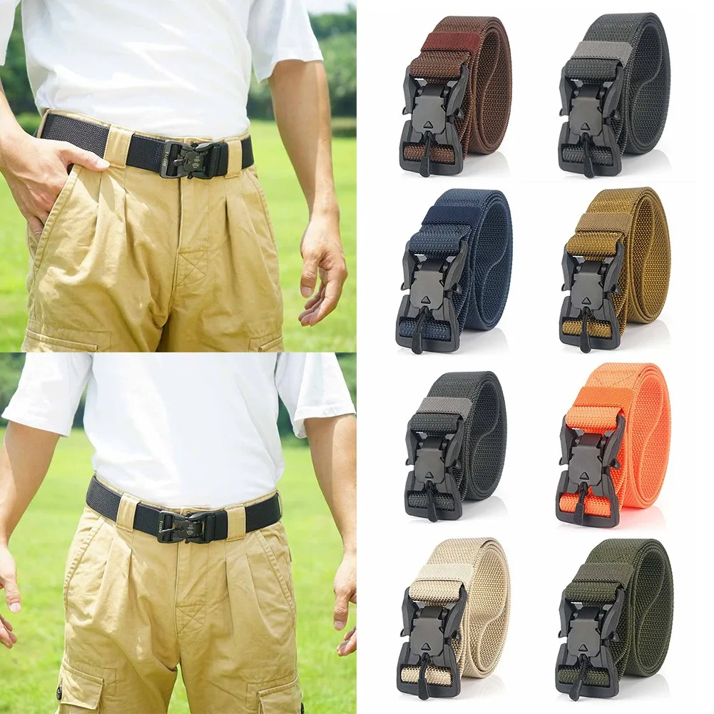 

Outdoor Men's Belt Military Equipment Metal Buckle Belt Nylon Fashion Adjustable Working Belt For Jeans Pants Male Waist Belt