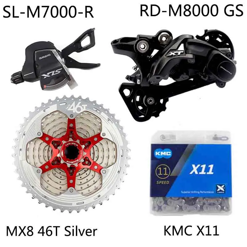 Группа оборудования для горных велосипедов SHIMANO DEORE SLX M7000, 11 скоростей, 46T 50T SL+RD+SunRace+X11 Shift Lever M8000 Rear Derailleur on.