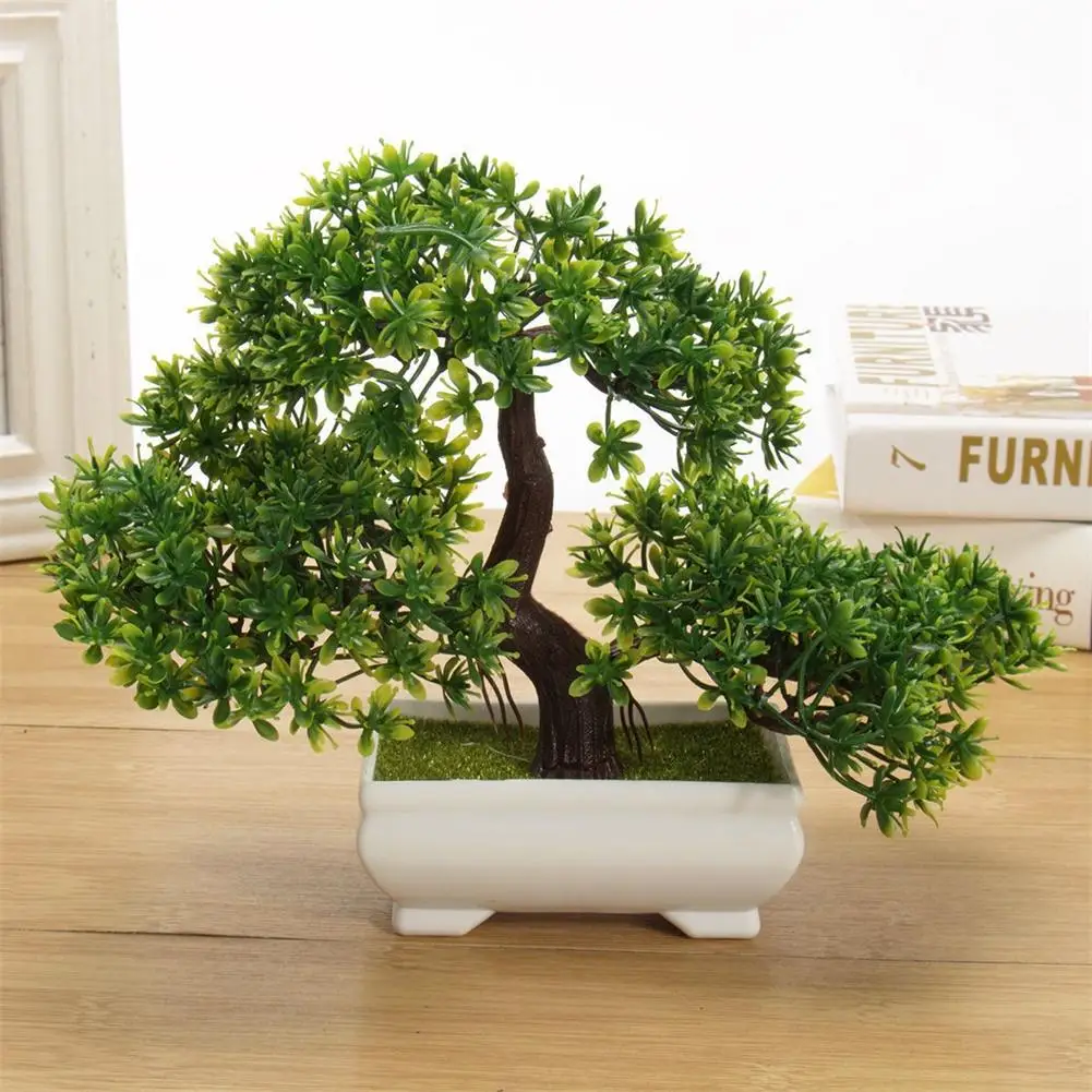 

Artificial Plants Potted Bonsai Green Small Tree Plants Fake Flowers Potted Ornaments for Home Garden Decor Party Hotel Decor