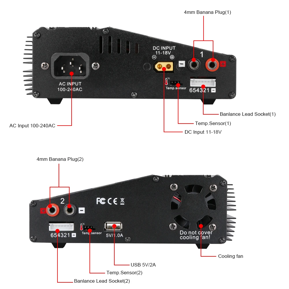 HTRC H120 зарядное устройство двойной выход 50 Вт/70 Вт 100 * 2 10A AC/DC RC Баланс Dis для