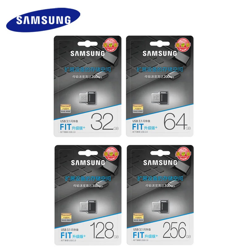 Оригинальный флэш-накопитель SAMSUNG FITplus USB 3 1 флешка на 32 ГБ 64 128 256 мини-usb карта