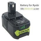 Аккумуляторная батарея для Ryobi RB18L60, 8000 мАч, 18 в, P108, литий-ионные батареи One Plus, P107, P122, P104, P105, P102, P103, P109, электроинструменты