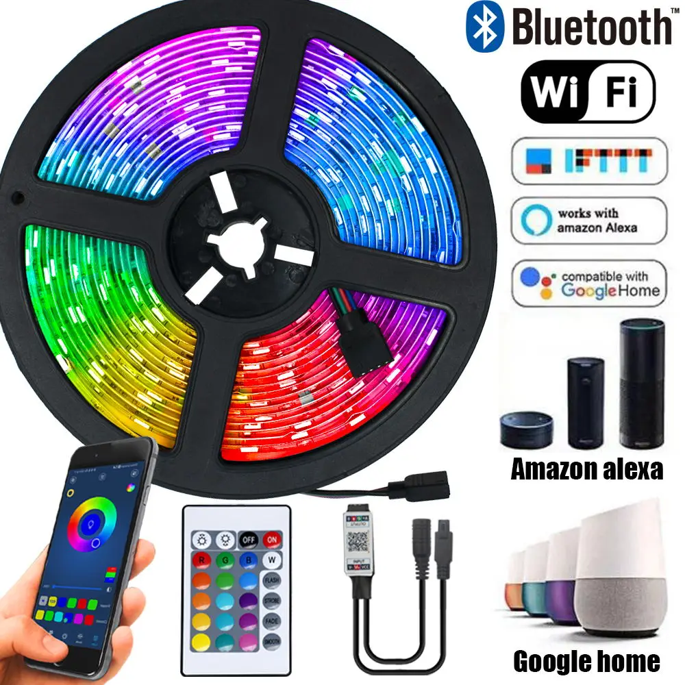Светодиодная водонепроницаемая гибкая лента RGB 5050 SMD 2835 с поддержкой Bluetooth 12 В