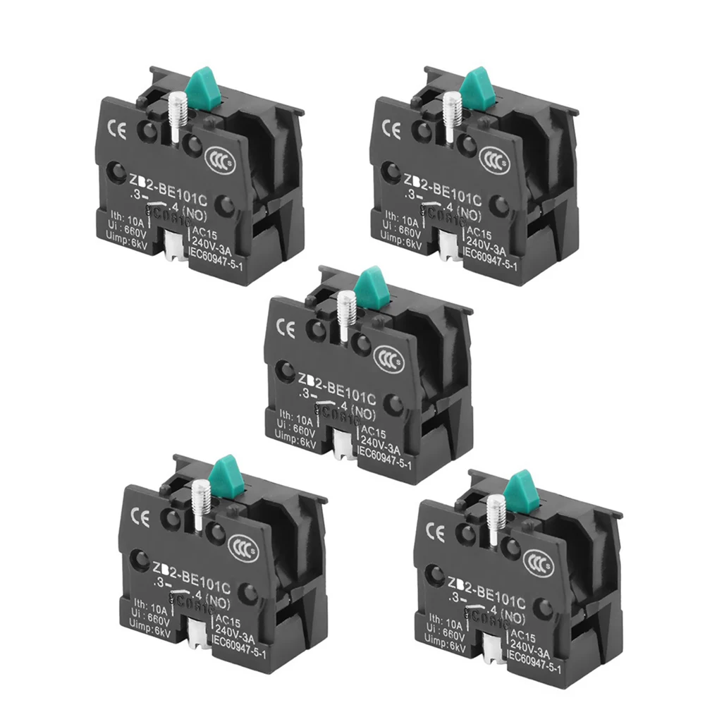 5PCS 10A 600V ZB2-BE101C / BE102C Normal Open  Close NO NC Push Button Joystick Switch