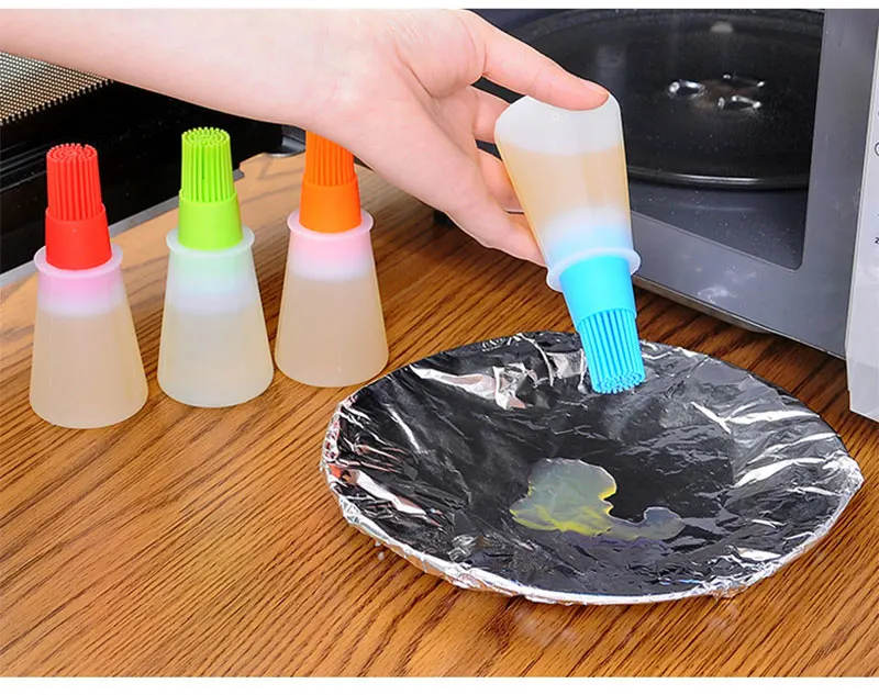 1 шт. гриль кисточки для бутылок с маслом жидкого силикона ручка масло торт