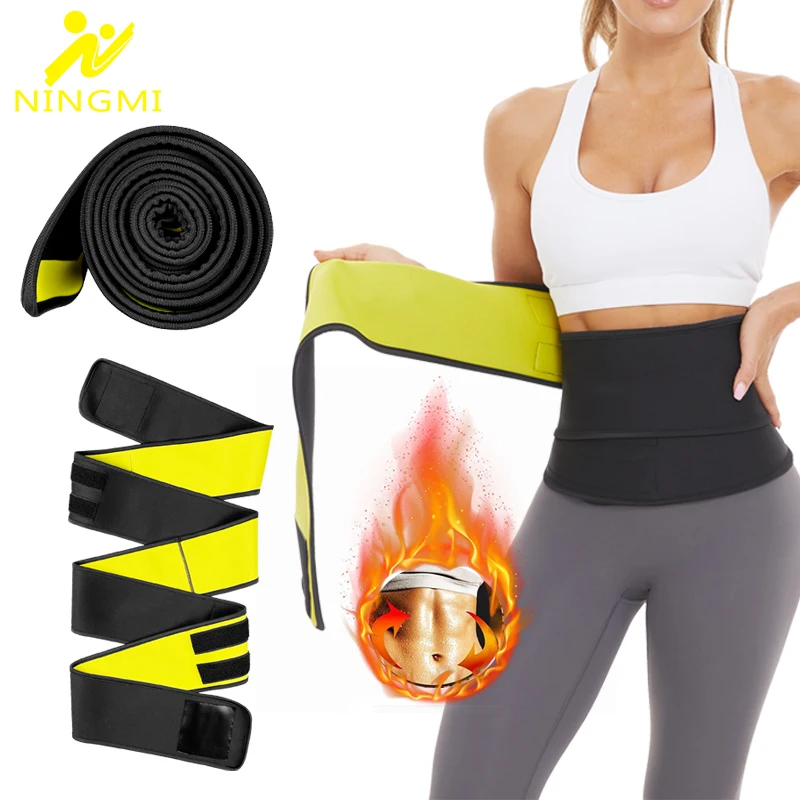 

NINGMI Waist Trainer Belt with Strap Women Sauna Slimming Belt Fat Burning Body Shaper Weight Loss Waist Cincher Slim Shapewear