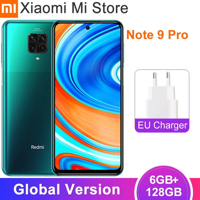 Глобальная версия Xiaomi Redmi Note 9 Pro смартфон 6 ГБ ОЗУ 128 Snapdragon 720 Octa Core 64 мегапиксельная