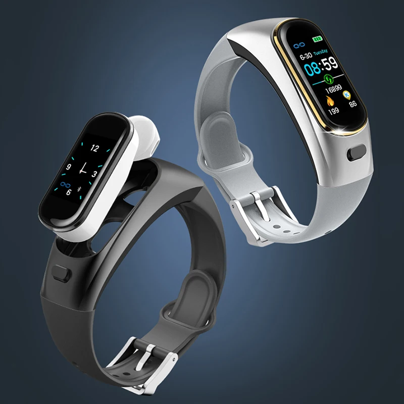 H109 Bluetooth умные часы 2в1 гарнитура для громкой связи для Android IOS IPhone дистанционный фотографический браслет пульсометр Спорт