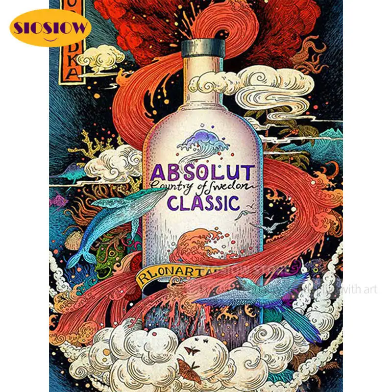 Алмазная 5D картина на всю площадь абсолютная Классическая водка мозаика Набор