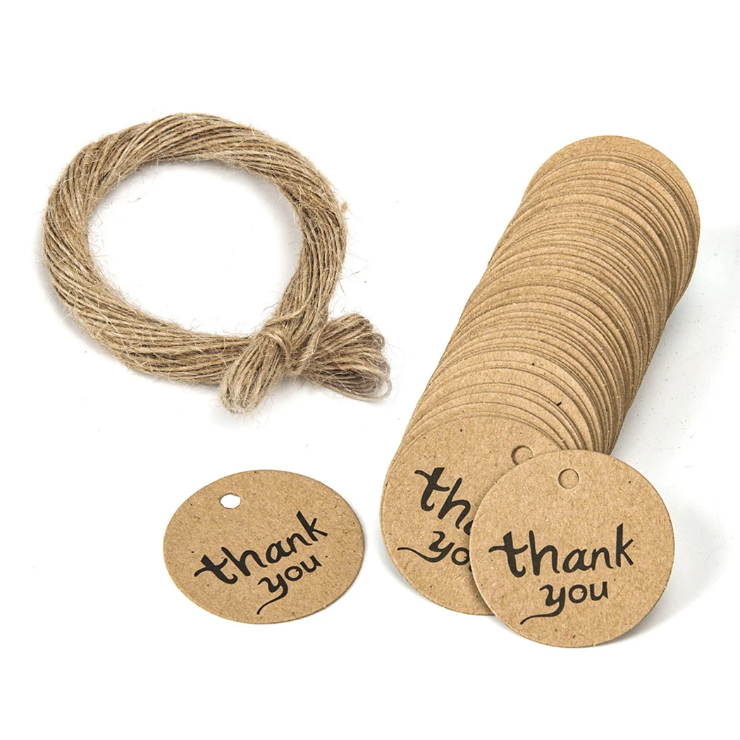 

Christmas Thank You Wedding Label Birthday Blank Present Price Decor 100pcs