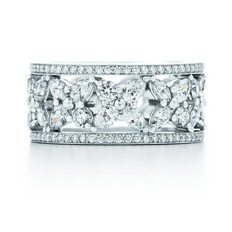 Женское кольцо со снежинкой роскошное ювелирное изделие из стерлингового