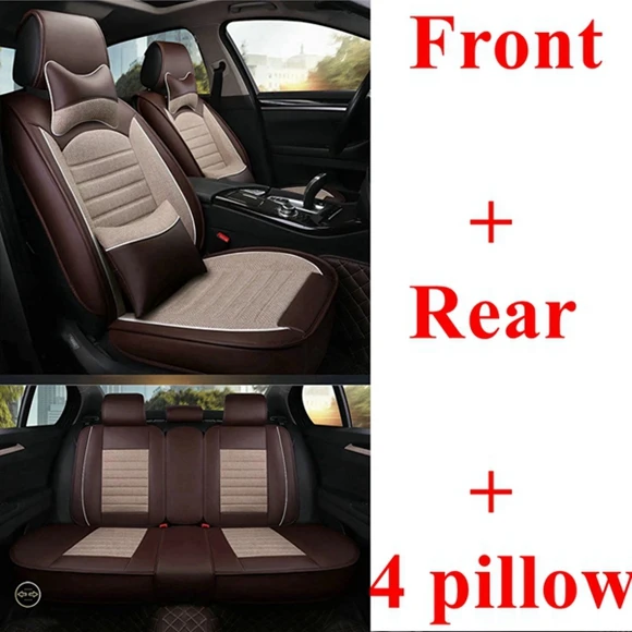 coffee beige luxury Передняя+ задняя крышка автомобильного сиденья для Volkswagen Passat b5 b6 b7 b8 golf 4 golf 5 golf 6 golf 7 tiguan Polo tiguan touareg Dacia duster - Название цвета: coffee beige luxury