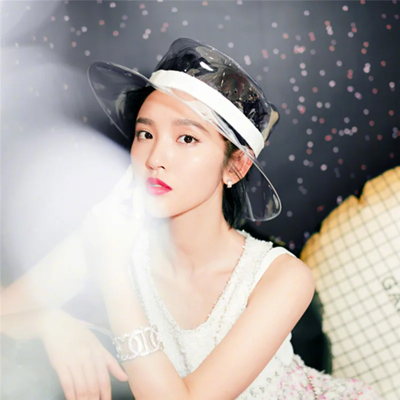Women's Cap Summer Hats For Women Lady Korean Transparent Pvc Hat Trend With Versatile Fashion Decoration Wholesale