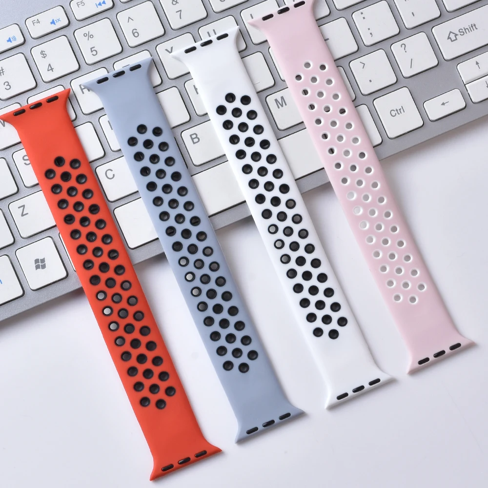 Strap for apple watch band 44mm 40mm 41mm 38mm 42mm 3 5 6 se iWatch Silicone Solo Loop Bracelet Correa Apple watch serie 7 45mm