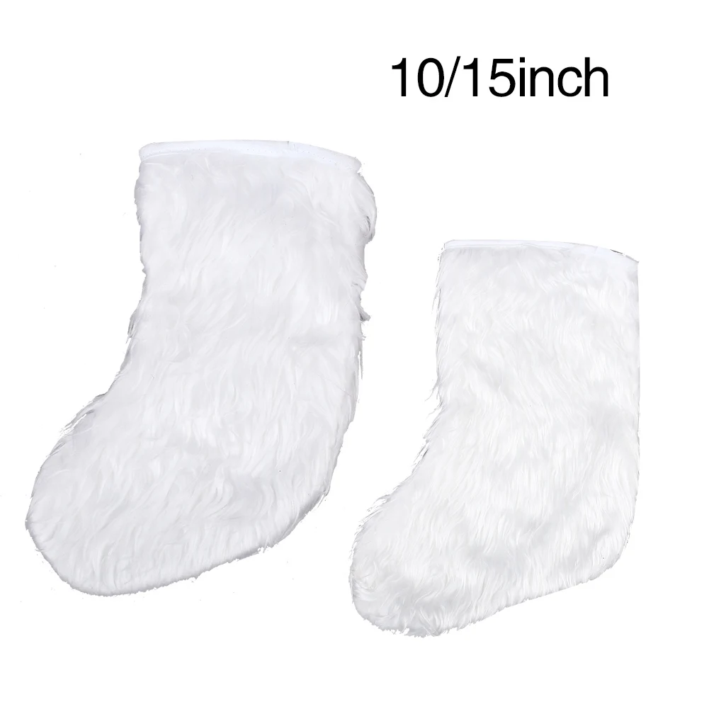 Fireplace Christmas Tree Wall Hanging Stocking Candy Bag Xmas Stock White Plush Ornaments Home Decor Wedding Market | Дом и сад