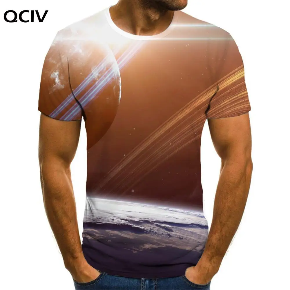 

QCIV брендовая космическая футболка мужские Забавные футболки с планетами Галактическая Футболка с принтом психоделического аниме одежда с коротким рукавом в стиле панк-рок новинка