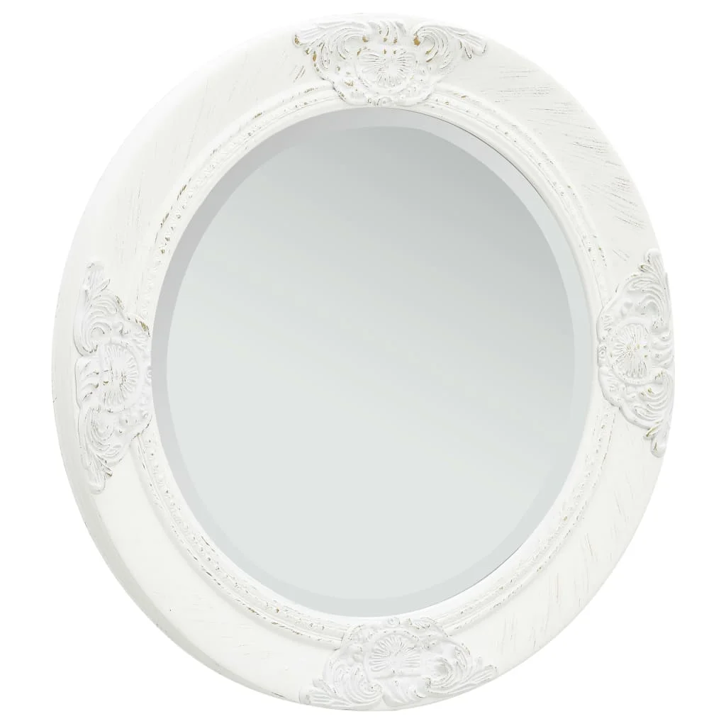 

Wall Mirror Baroque Style 19.7" White