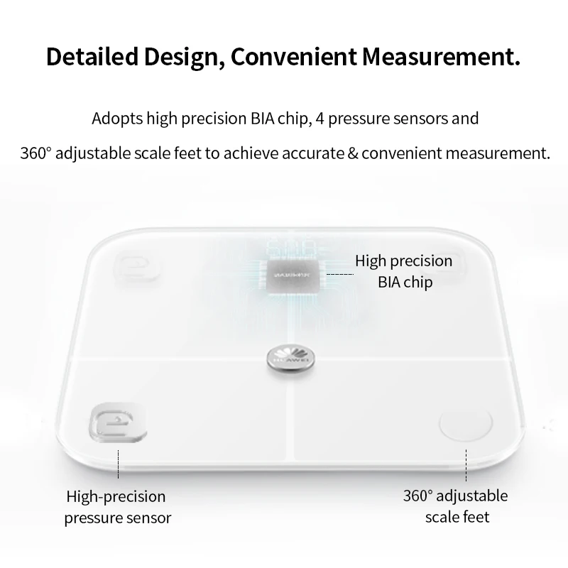 Умные весы для тела HUAWEI зеркальный прибор измерения индекса массы с Bluetooth