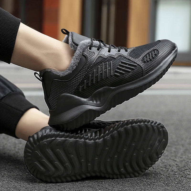 Зимние Для мужчин повседневная обувь кроссовки для ходьбы теплая Tenis Zapatos Большие