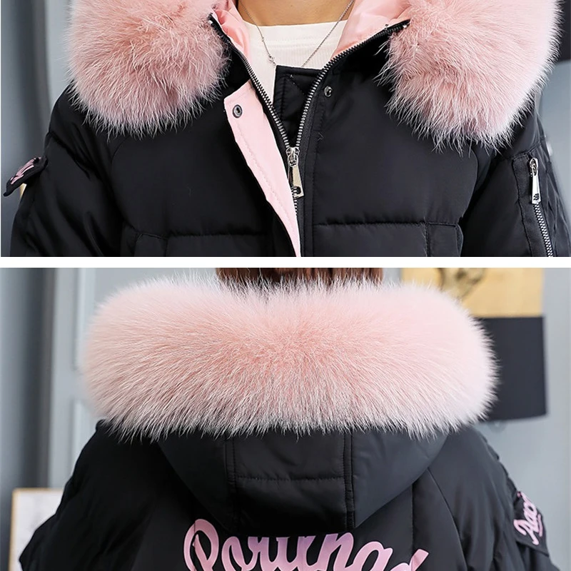 2020 New Women Parka Winter Down Cotton Jacket Thick Warm Short Coats female Fake Fox Fur Collar Hooded Plus Size Padded jacket | Женская