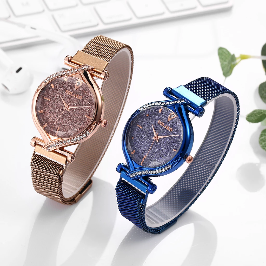 Часы женские кварцевые с овальным циферблатом на магнитной застежке | Наручные