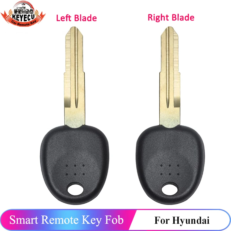 KEYECU ID46 Chip Transponder Key Blank Fob for Hyundai Accent Verna Tucson Santa Fe Coupe Getz H-1 with Left or Right Blade