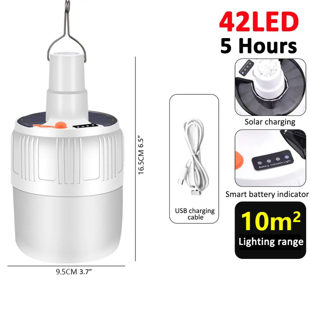 

Rechargeable LED bulb lamp remote control solar charging portable emergency night market lamp outdoor camping household lamp