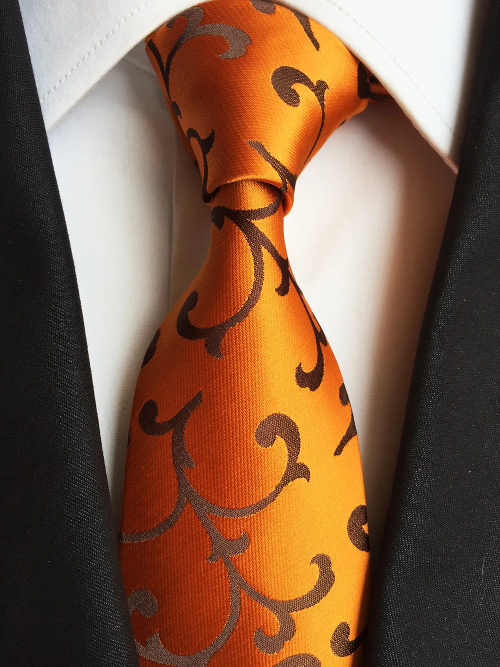 

8cm Man Formal Tie Unique Golden Yellow Paisley Necktie for Wedding Men Gift