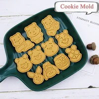 creative diy biscuit mould cartoon bear series plastic 3d three dimensional modeling biscuit mould household baking tools