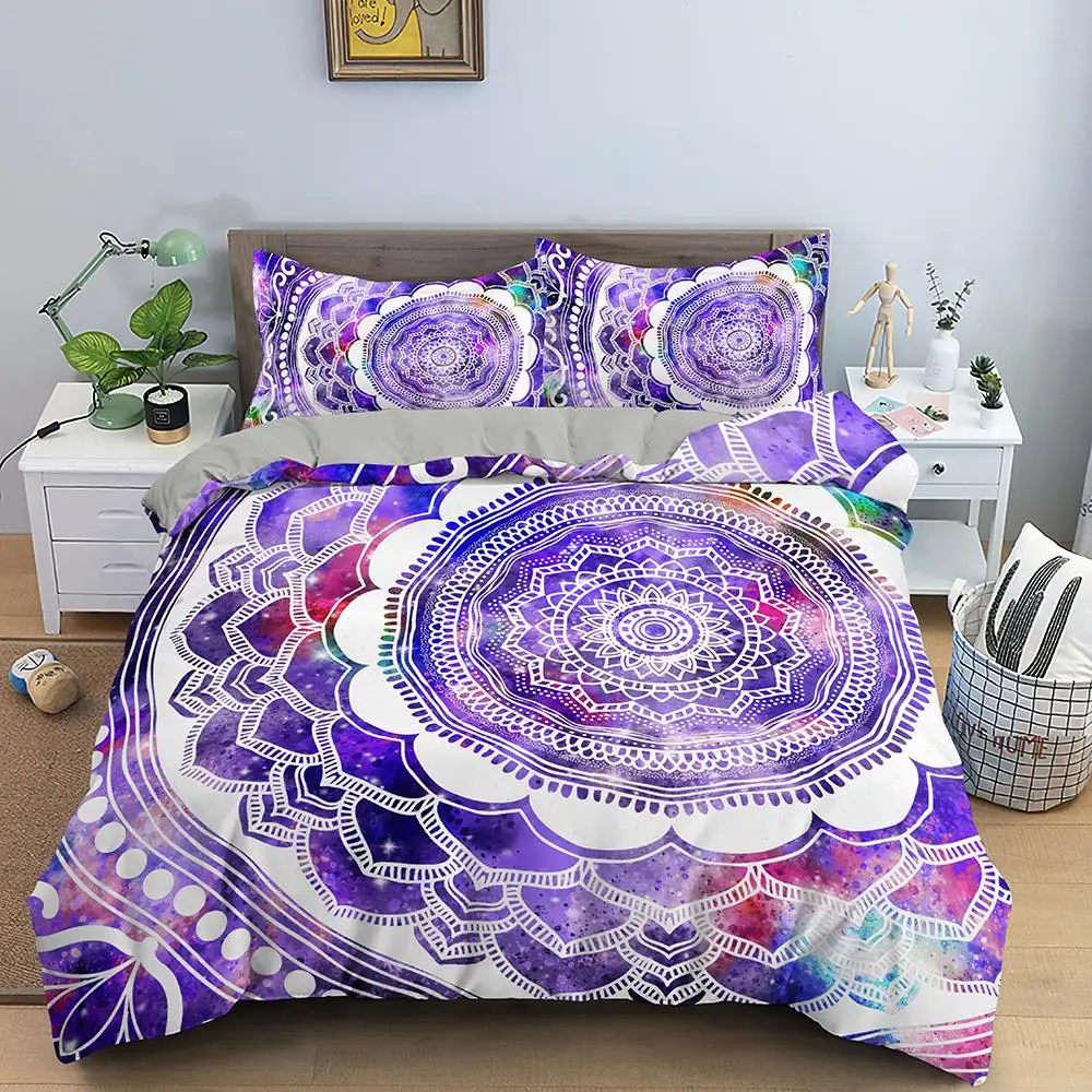 

3D Printing Bed Linens Datura Printed Duvet Cover Set For Home Textiles Kids Boy Comfortable Bedding Set Queen Bedclothes