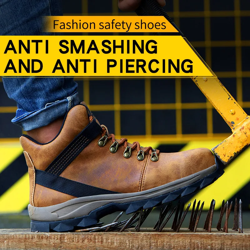

Men's safety shoes, indestructible work shoes, puncture-resistant work sneakers, men's steel-toed shoes, work safety boots