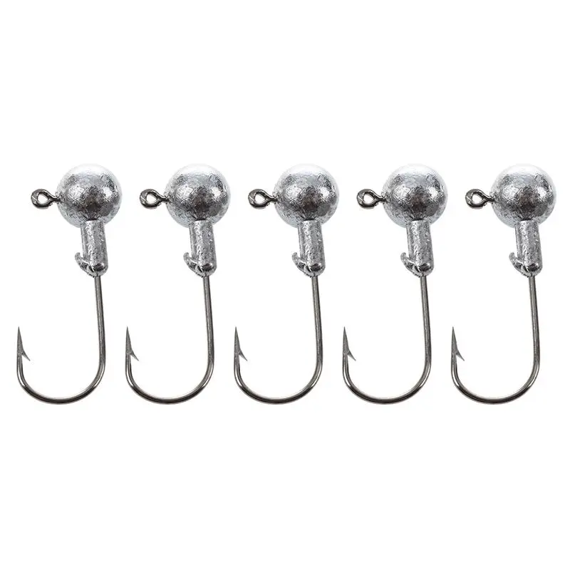 

5Pcs Hooks Metal Lead Head Jig Fishing Lures Heads Solid Parts 7G