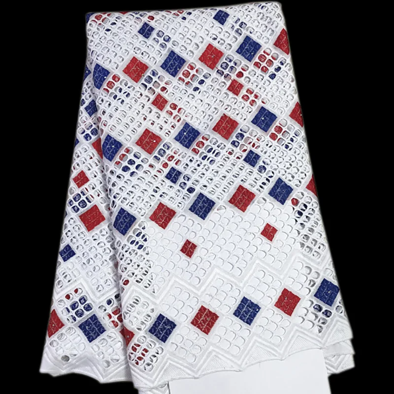 

Women dresses cotton Fabric wholesale square patterns with stones PS101 Latest top selling 100% cotton Swiss Voile Lace Fabric