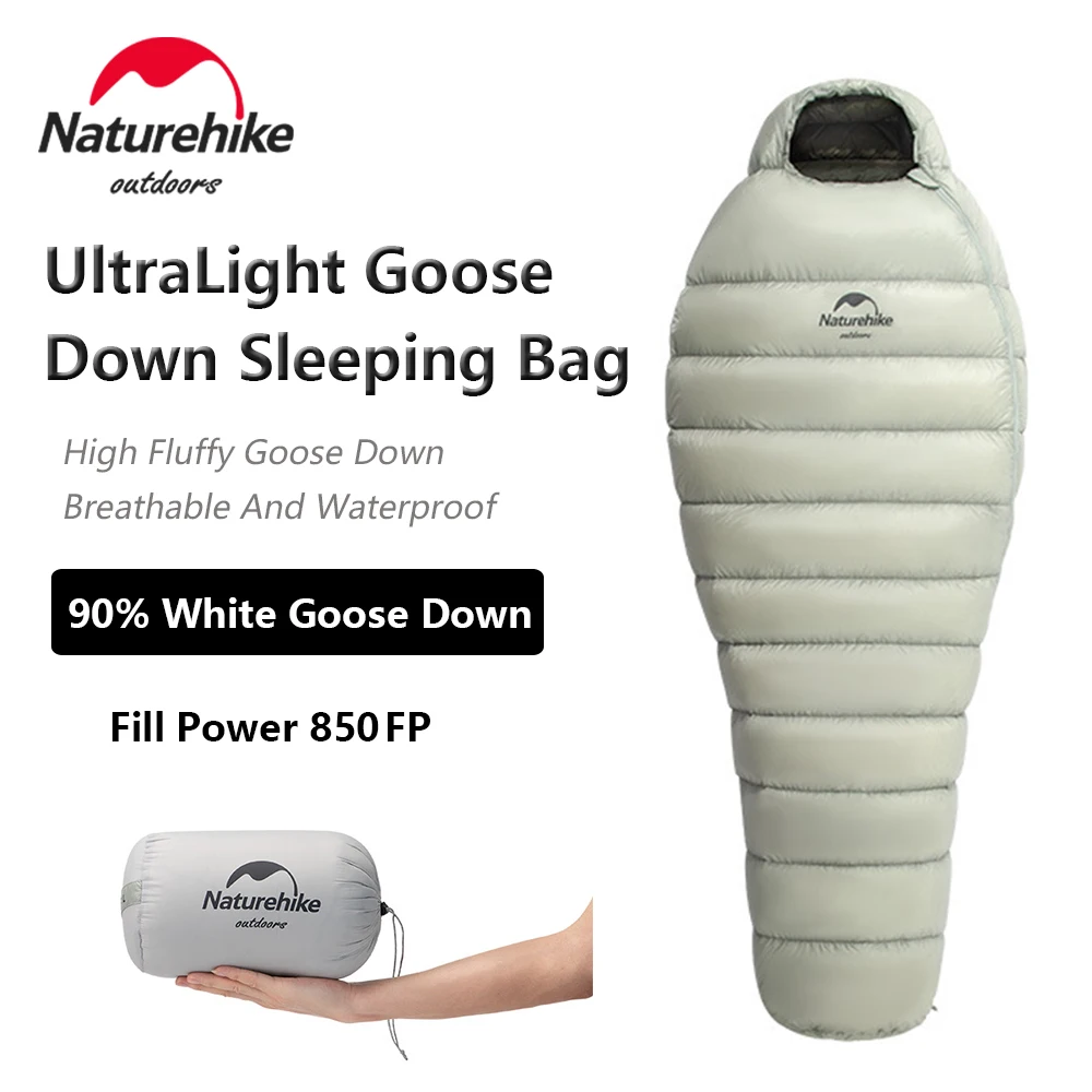 

Naturehike Winter Outdoor Camping Goose Down Mummy Sleeping Bag Ultralight Waterproof Nature Hike Keep Warm Hiking Lazy Bag