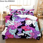 Комплект постельного белья наволочка с рисунком животных кошек 23 шт. Комплект постельного белья роскошный пододеяльник из микрофибры детское постельное покрывало для спальни