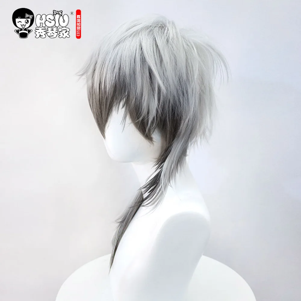 Сю SilverAsh Косплэй парик игра Arknights серебристо белый короткая стрижка для парня