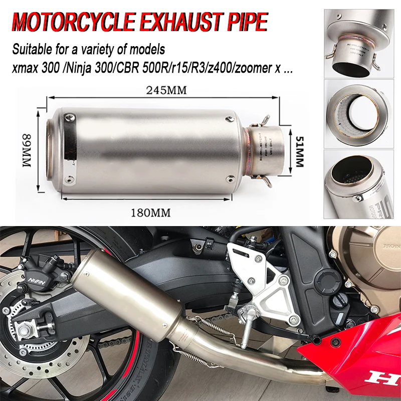 Для MSX ZX6RZ800 Ninja200 350 400 YAMAHA SLAZ R15 R6 Suzuki выхлопной глушитель мотоцикла DB Killer Mid Соединительная труба