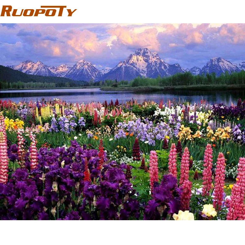 Романтическая рамка RUOPOTY DIY Краска по номерам пейзаж современное настенное