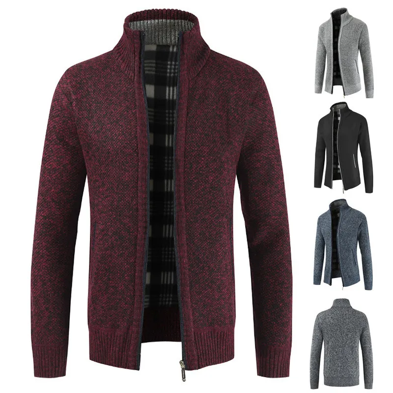 Hemiks, мужская повседневная куртка, зимняя, с капюшоном, Weatshirts, кардиган на молнии, с длинным рукавом, мужские вязаные пальто, куртка на молнии, кардиганы