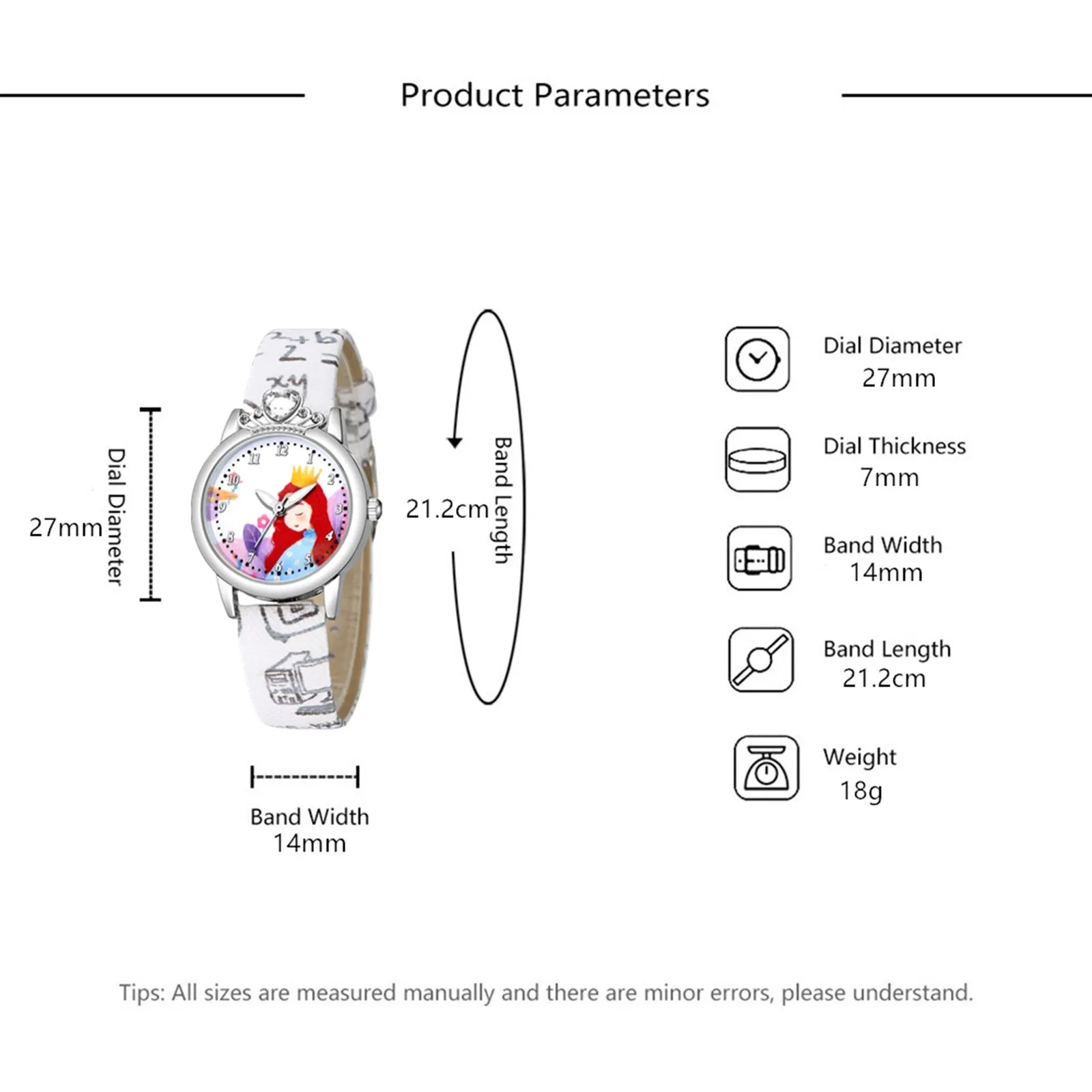 

Montre Homme Princess Print Children Watch Simple Relief Trend Fashion Sports Children's Football Pattern Quartz Watch Gift