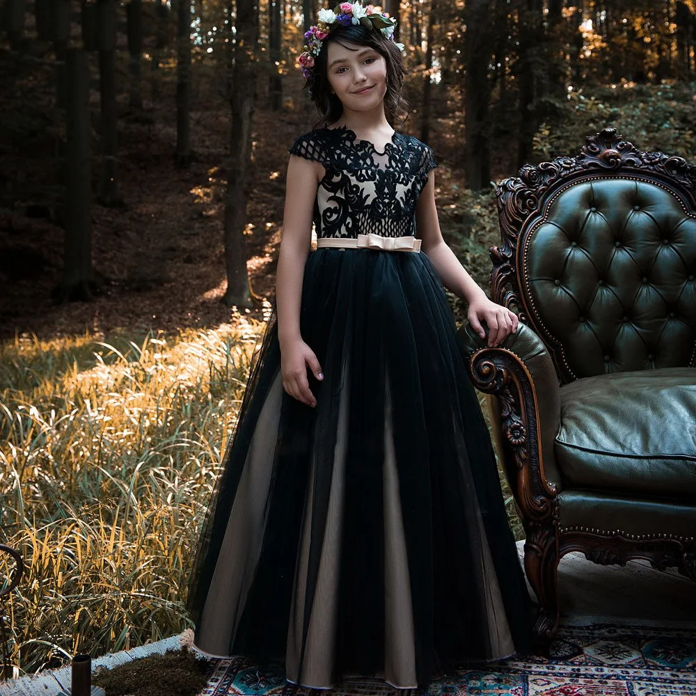 Новые Платья с цветочным узором для девочек платья принцессы дня рождения