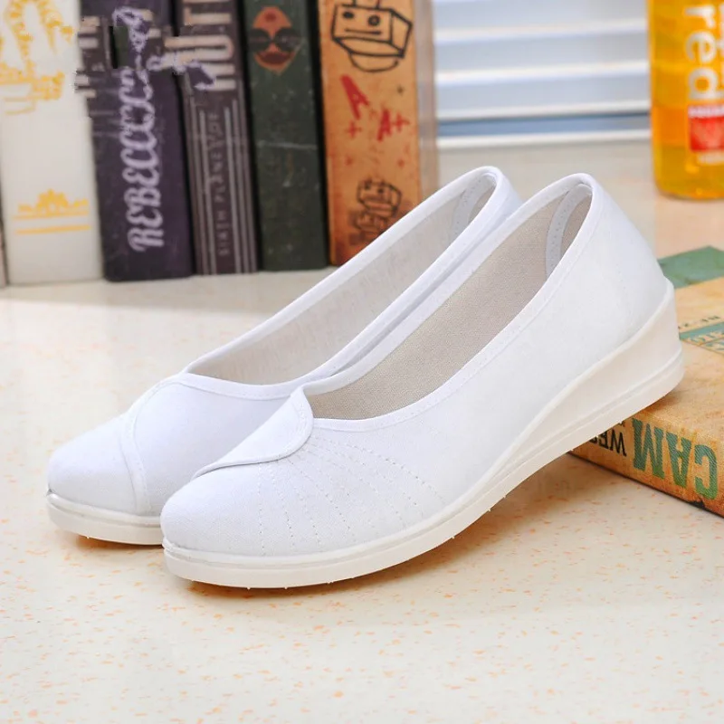 

лоферы женские кроссовки женские Кроссовки женские на танкетке без шнуровки, повседневная нескользящая обувь, прогулочная обувь, белые
