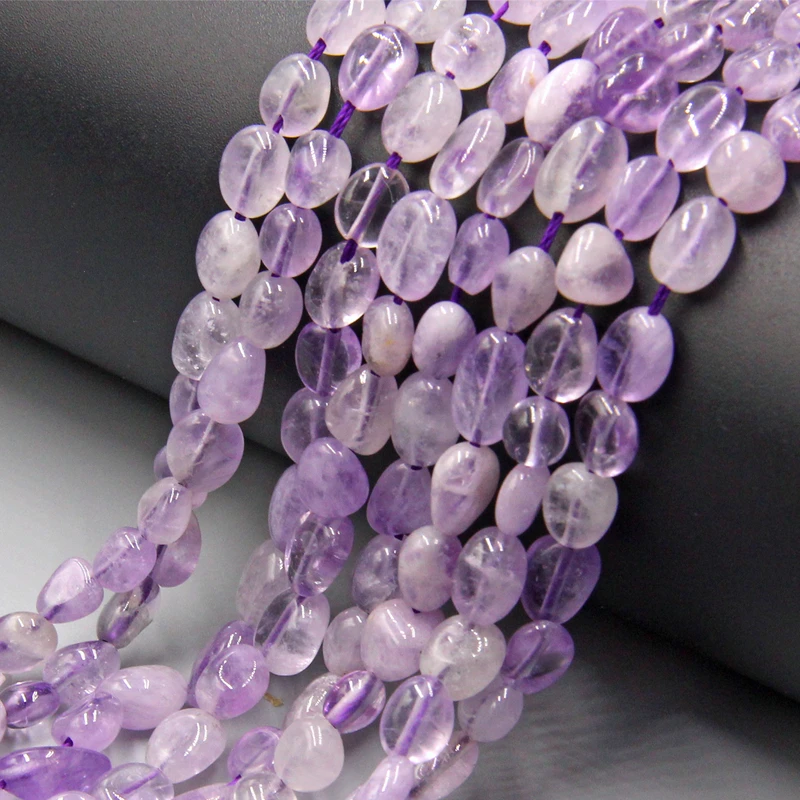 Natural Amethysts Purple Crystal quartz Stone Beads Wholesale pebble freeform beads For Jewelry Making bracelets | Украшения и