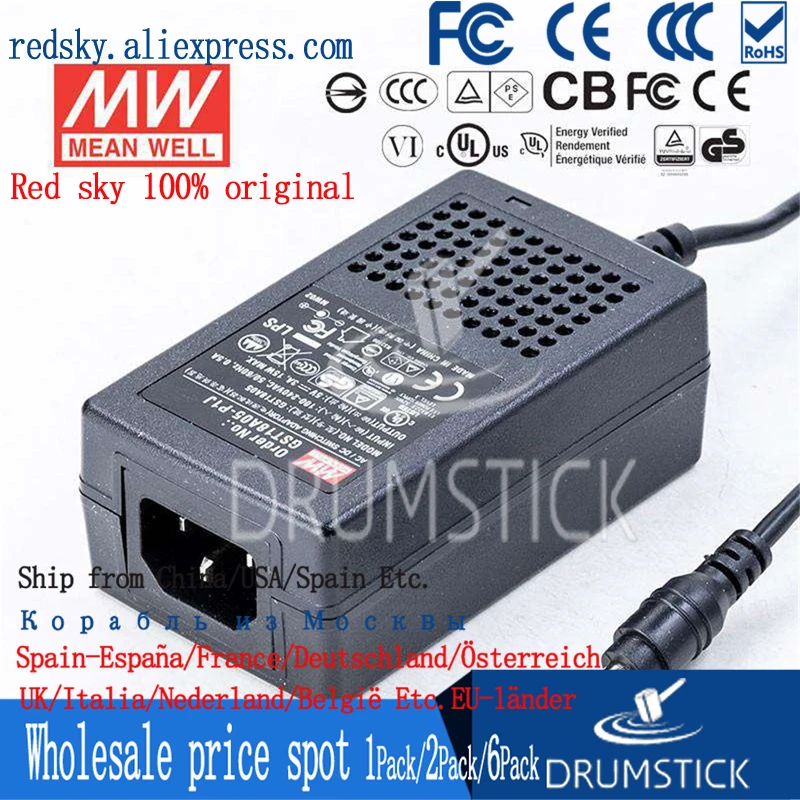 (Только 11 11) Средняя GST18A05-P1J скважин (6 шт.) 5 в 3 А meanwell GST18A 15 Вт AC-DC промышленный